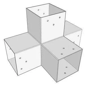 Connecteur SUNDIY BLANC 120mm à 4 directions - Forme T
