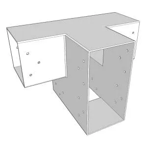 Connecteur SUNDIY Blanc RAL 9010 240mm à 3 directions - Forme L - Gauche