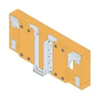 Fixation par les brides supérieures sur une poutre métallique ajourée avec renfort bois