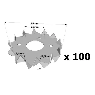 Crampon Bulldog double denture C1, C3 et C5 - Réf. C1-75G-B_100