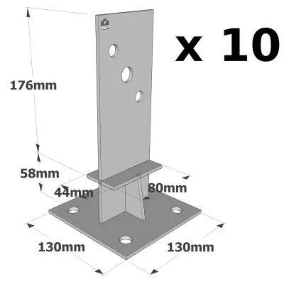 Pied de poteau en âme avec platine - Inox A2 - Réf. PPSDT230IX_10
