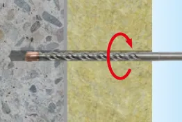 Percez l’isolant et le substrat