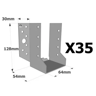Sabots à ailes extérieures, gamme SBE ECONOMIQUE (épaisseur 1,5mm, profondeur 55mm) - Réf. SBE64/128_35