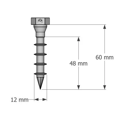 Vis connecteurs acier sur bois, SSH12.0X60 - Réf. 75162