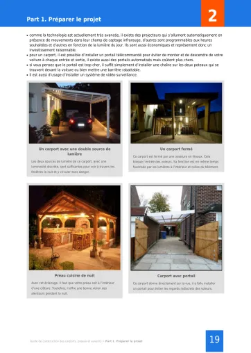 Extrait de la rubrique type, style de carport, préau et auvent