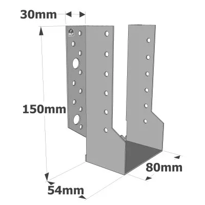 Sabots à ailes extérieures, gamme SBE ECONOMIQUE (épaisseur 1,5mm, profondeur 55mm) - Réf. SBE80/150