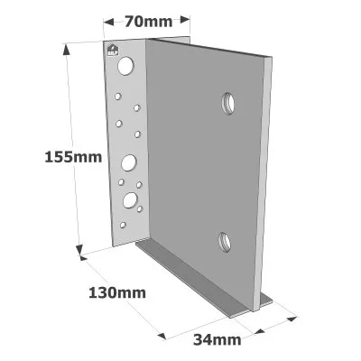Etrier à âme intérieure pour le BOIS - Réf. ETNM155/130/2