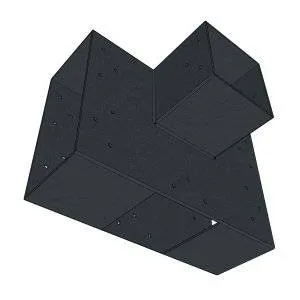 Illustration en perspective du connecteur SUNDIY Anthracite RAL 7016 - 240mm en T (2) avec 3 directions