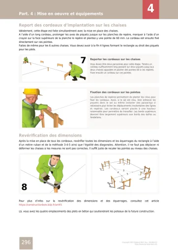 Extrait de la rubrique report des cordeaux d’implantation sur les chaises