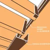 Modélisation 3D : chéneau marron sablé RAL 8011 sous les lames et mécanisme SUNDIY en aluminium