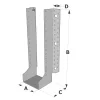 Grands sabots à ailes extérieures, gamme GLE ECONOMIQUE (développé 780mm, épaisseur 2.5mm, profondeur 90mm) - Réf. GLE780/2.5X