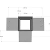 Dimensions du connecteur SUNDIY pente 20° Gris aluminium RAL 9006 - 120mm à 5 directions - Forme +