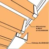Modélisation 3D : chéneau Blanc 9010 sous les lames et mécanisme SUNDIY en aluminium