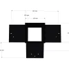 Dimensions du connecteur SUNDIY pente 20° Noir mat RAL 9005 - 120mm à 5 directions - Forme +