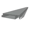 Lame XL aluminium 27mm, longueur 2m35, RAL9006 structuré GRIS ALUMINIUM - Réf. SND-L-A-27-235-9006